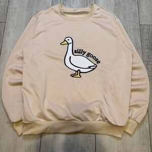 Cream silly goose crewneck sweatshirt size s woman